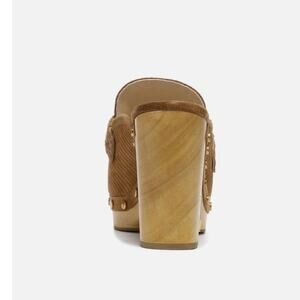 NEW Veronica Beard Delia Suede Leather Clogs Slip Ons Studded Mule Brown 9.5